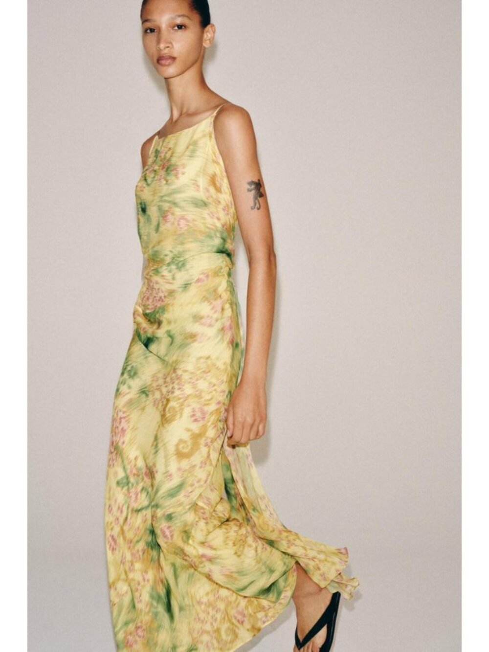 ZARA ZW COLLECTION PRINTED BOW DRESS